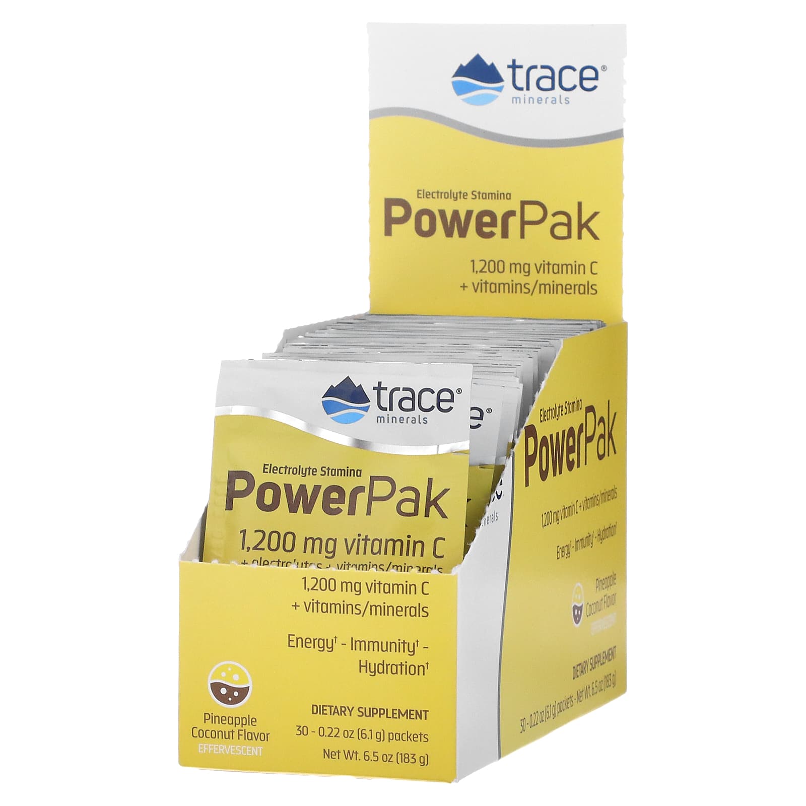 Trace Minerals ®, Electrolyte Stamina PowerPak, Pineapple Coconut, 30