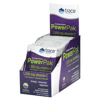 Trace Minerals ®, электролит для повышения выносливости, PowerPak, со вкусом ягод асаи, 30 пакетиков по 5,2 г (0,18 унции)