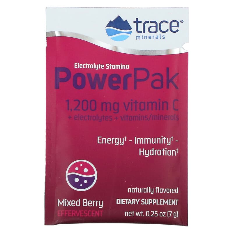 Trace Minerals Electrolyte Stamina Power Pak, Raspberry - 30