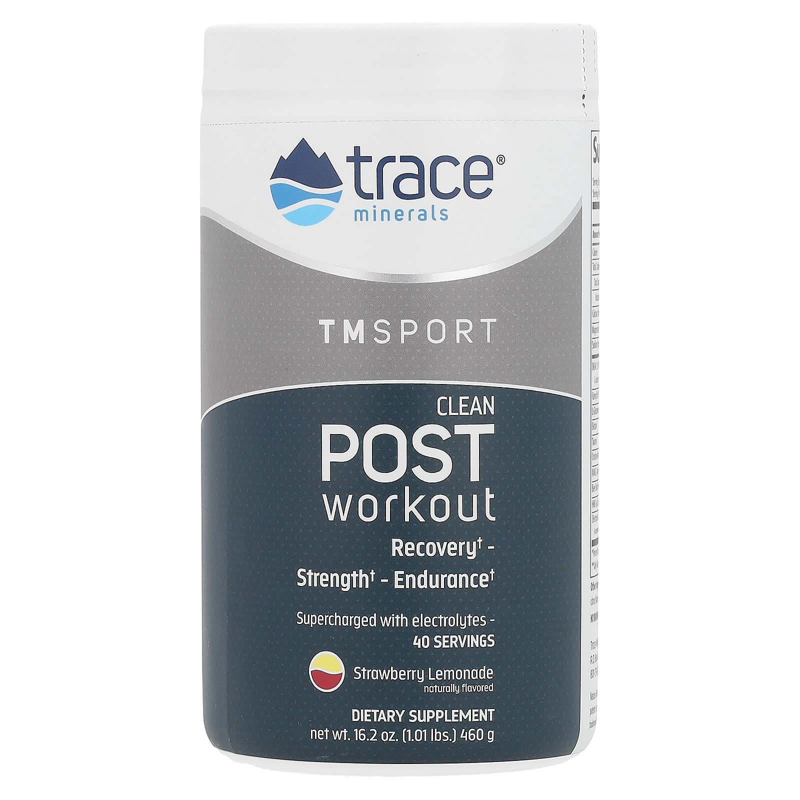 Trace Minerals ®, TM Sport, Clean Post Workout, Strawberry Lemonade, 1.