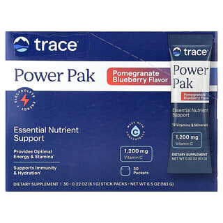 Trace, Power Pak, Temel Besin Desteği, Nar Yaban Mersini, 30 Çubuk Paket, Her Biri 0,22 oz (6,1 g)