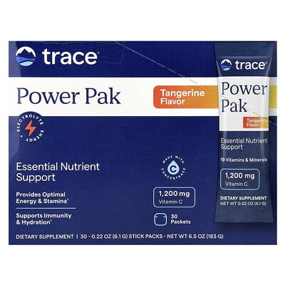 Trace, Power Pak, Orange, 30 Count, 0.22 oz (6.1 g) Each.