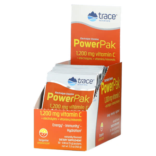 Trace Minerals ®, Electrolyte Stamina PowerPak, Tangerine, 30 Packets