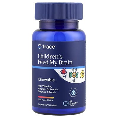 Trace, Kids, Feed the Brain, Fruit Punch, 60 Chewable Wafers