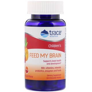 Trace Minerals ®, Feed My Brain, для детей, со вкусом фруктового пунша, 60 жевательных вафель