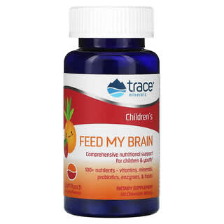 Trace Minerals ®, Feed My Brain, для детей, со вкусом фруктового пунша, 60 жевательных вафель