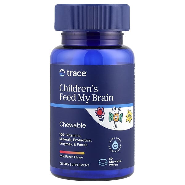 Trace Children's Feed My Brain, Fruit Punch, 60 Chewable Wafers
