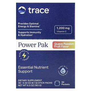 Trace, 電解質耐力 PowerPak，芭樂西番蓮果，30 包，每包 0.18 盎司（5 克）