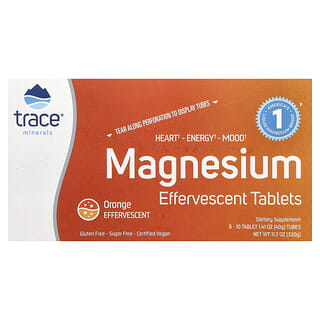 Trace, Magnesium Effervescent Tablets, Orange, 8 Tubes, 10 Tablets Each