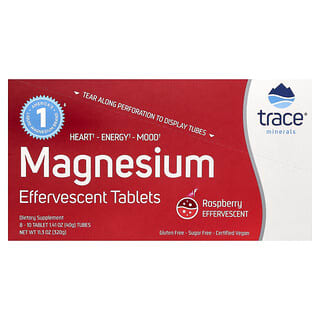 Trace, Magnesium bruistabletten, framboos, 8 tubes, 10 tabletten per stuk