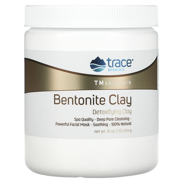 Trace Minerals ®‏, TM Skincare، طين بنتونيت، طين لإزالة السموم، 16 أونصة (454 جم)