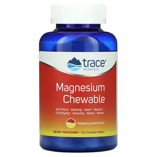 Trace Minerals ®, Magnesium Chewable, Raspberry Lemon , 120 Chewable Wafers