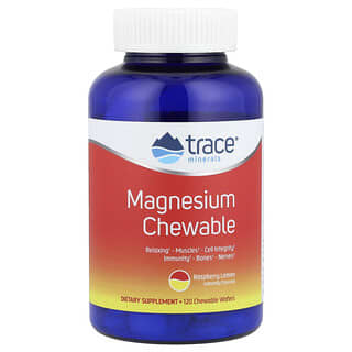 Trace Minerals ®, Magnesium Chewable, Raspberry Lemon Flavor, 120 Chewable Wafers