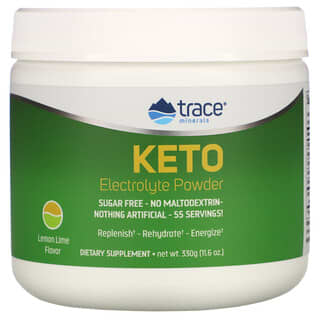 Trace Minerals ®, مسحوق إلكتروليت مناسب لنظام كيتو، خالٍ من السكر، بنكهة الليمون الحامض، 11.6 أونصة (330 جم)
