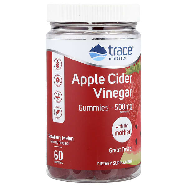 Apple Cider Vinegar Gummies, Strawberry Melon, 500 mg, 60 Gummies