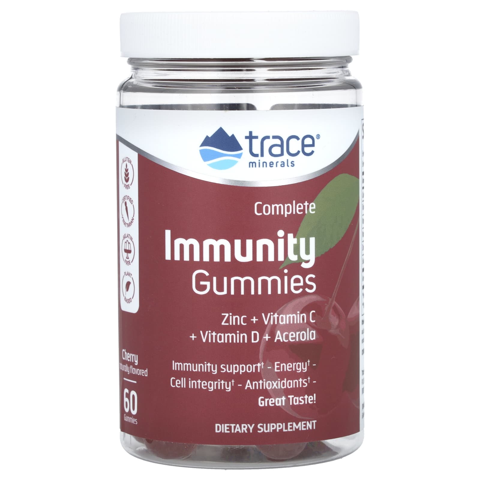 Trace Minerals ®, Complete Immunity Gummies, Cherry, 60 Gummies