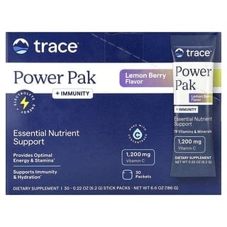 Trace, PowerPak + Immunity, Baya de limón, 30 sobres, 5,3 g (0,19 oz) cada uno