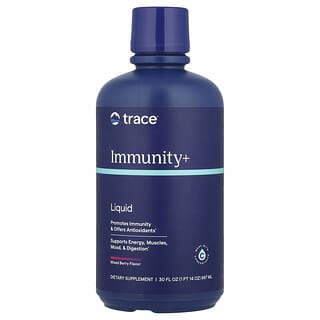 Trace, Immunity+ liquido a rapido assorbimento, frutti di bosco misti, 887 ml