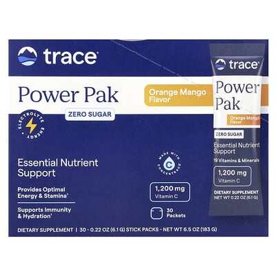 Trace, Power Pak, Sugar-Free, Buttercup Mango, 30 Packets, 0.22 oz (6.1 g) Each