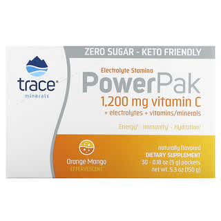 Trace Minerals ®, PowerPak, Naranja y mango`` 30 sobres, 5 g (0,18 oz) cada uno