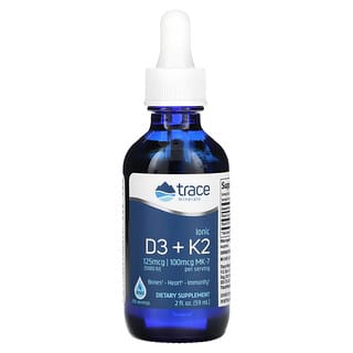 Trace Minerals ®, D3 + K2 iônico, 59 ml (2 fl oz)