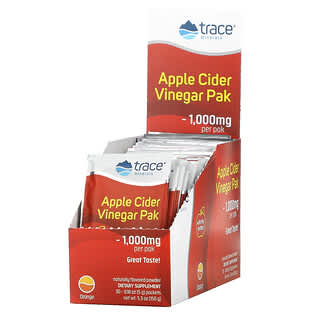 Trace Minerals ®, Органический яблочный уксус, апельсин, 1000 мг, 30 пакетиков по 5 г (0,18 унции)