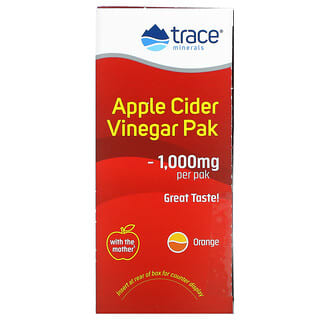 Trace Minerals ®, 有机苹果醋，橙味，1,000 毫克，30 包，每包 0.18 盎司（5 克）