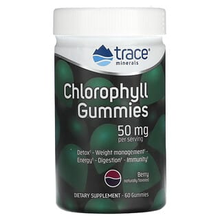 Trace Minerals ®, Chlorophyll Gummies, Berry, 50 mg, 60 Gummies (25 mg per Gummy)