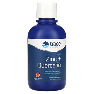 Trace Minerals ®, 액상 아연 + 퀘르세틴, 오렌지 망고, 16fl. oz (473ml)