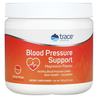 Trace Minerals ®‏, אבקת מגנזיום לתמיכה בלחץ הדם, בטעם תפוז ומנגו, 150 גרם (5.3 אונקיות)