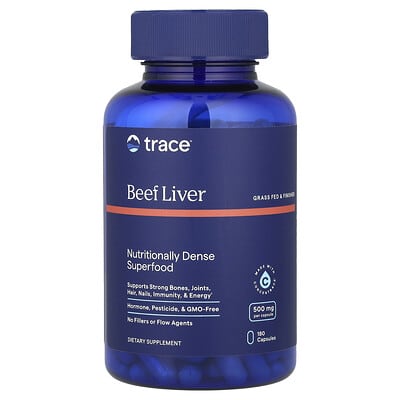 Trace, Beef Liver, 3000 mg, 180 Capsules (500 mg per capsule)