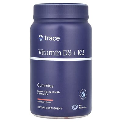 Trace, Vitamin D3 + K2 Gummies, Strawberry Flavor, 60 Gummies
