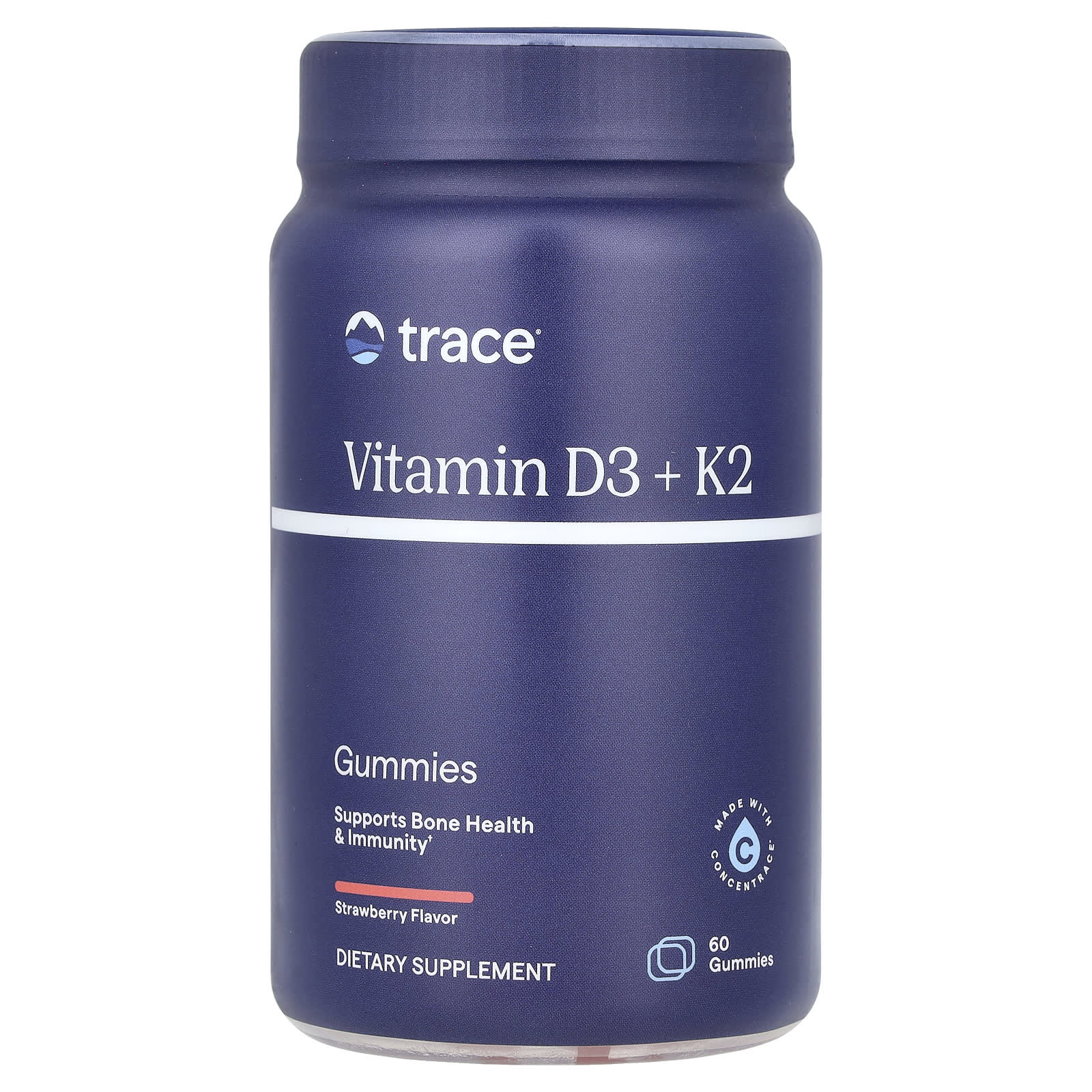 Trace Vitamin D3 + K2 Gummies – Strawberry – 2 gommes de Trace