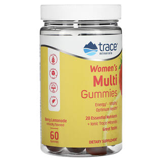 Trace Minerals ®, мультивитаминные жевательные таблетки для женщин, со вкусом ягодного лимонада, 60 жевательных конфет