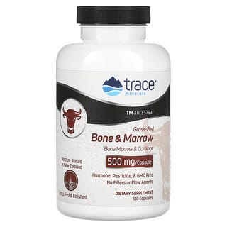 Trace Minerals ®, 草饲骨和骨髓，500 毫克，180 粒胶囊