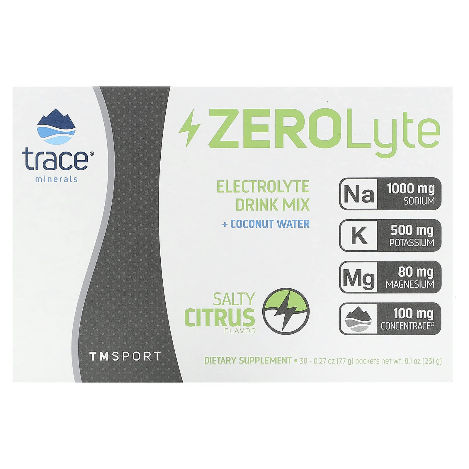 Trace Minerals ®, ZeroLyte Electrolyte Drink Mix, Salty Citrus, 30
