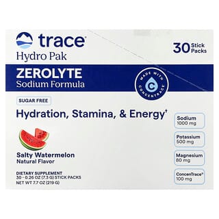 Trace ®, TM Sport, ZeroLyte, směs elektrolytických nápojů, slaný meloun, 30 balení, 7,3 g každý