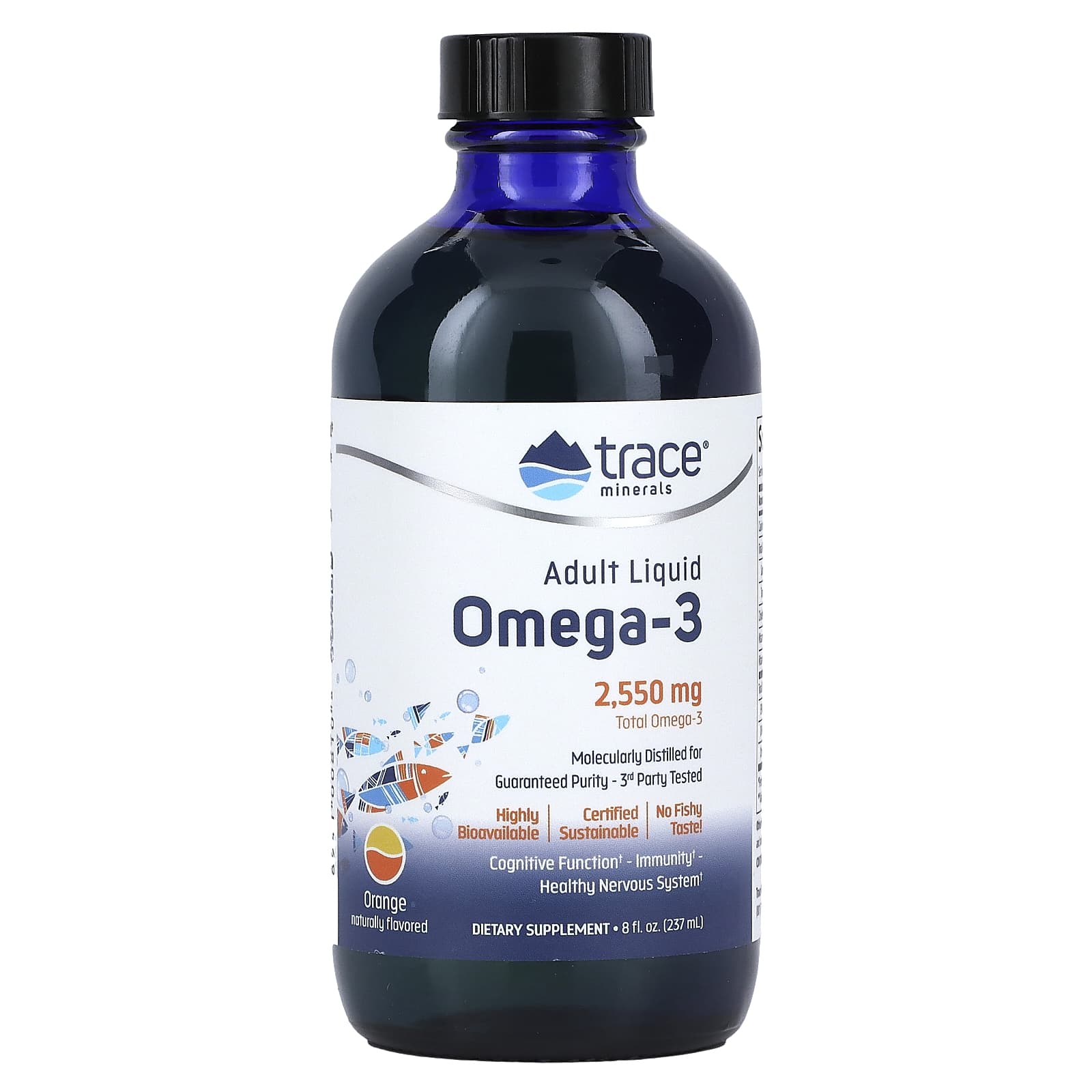 Trace Minerals ®, Adult Liquid Omega3, Orange, 2,550 mg, 8 fl oz (237 ml)