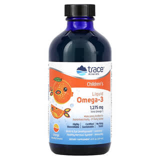 Trace Minerals ®, 兒童液體 Omega-3，柳丁，1, 275 毫克，8 液量盎司（237 毫升）