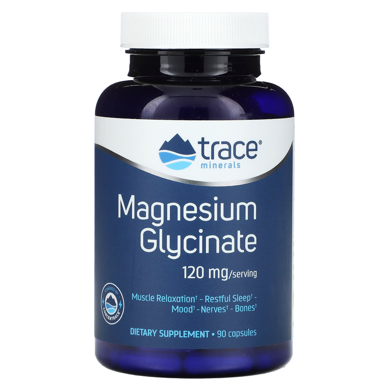 Trace Minerals ®, Magnesium Glycinate, 120 mg, 90 Capsules
