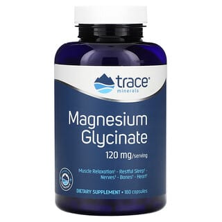 Trace Minerals ®, Glicinato de magnesio, 120 mg, 180 cápsulas