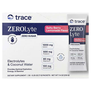 Trace, TM Sport, ZeroLyte, 전해질 드링크 믹스, 솔티 베리 레모네이드, 30팩, 개당 7g(0.25oz)