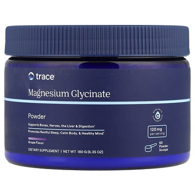 Trace, Magnesium Glycinate Powder, Grape, 6.35 oz (180 g)