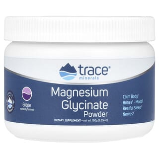 Trace Minerals ®, Glicinato de magnesio en polvo, Uva, 180 g (6,35 oz)