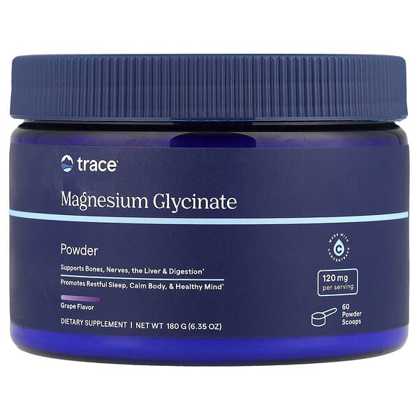 Magnesium Glycinate Powder, Grape, 6.35 oz (180 g)