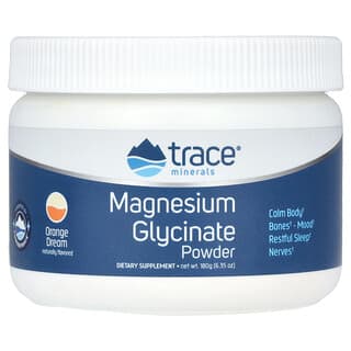 Trace Minerals ®, Glicinato de magnesio en polvo, Sueño de naranja, 180 g (6,35 oz)