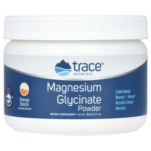 Trace Minerals ®, Magnesium Glycinate Powder, Magnesiumglycinatpulver, Orange Dream, 180 g (6,35 oz.)