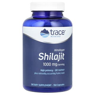 Trace Minerals ®, Shilajit de l'Himalaya, Haute efficacité, 1000 mg, 150 capsules (500 mg par capsule)
