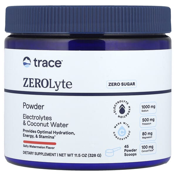 Trace ZEROLyte Powder, Salty Watermelon, 11.5 oz (328 g)