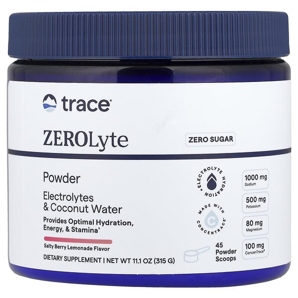Trace ZEROLyte Powder, Salty Berry Lemonade, 11.1 oz (315 g)